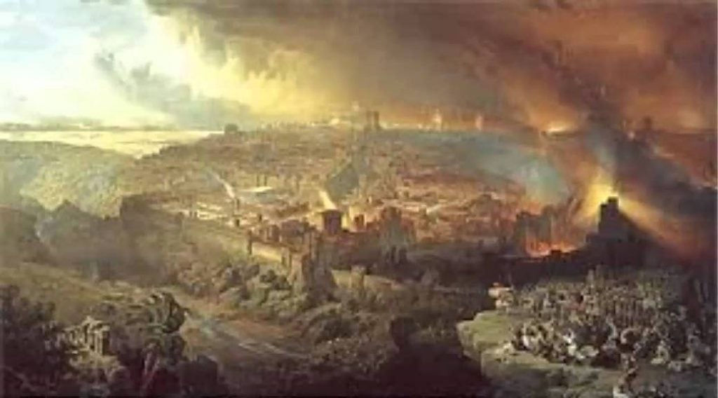 The siege of Jerusalem in seventy AD